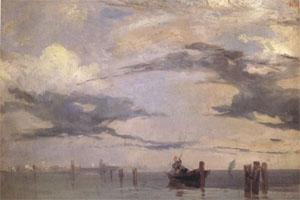Richard Parkes Bonington View of the Lagoon near Venice (mk05) oil painting picture
